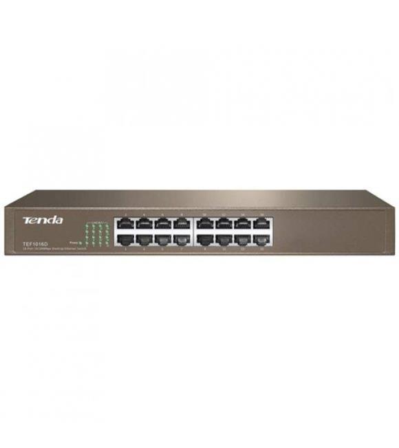 Tenda TEF1016D 16 Port 10-100 Mbps Switch Çelik Kasa Rack Mount