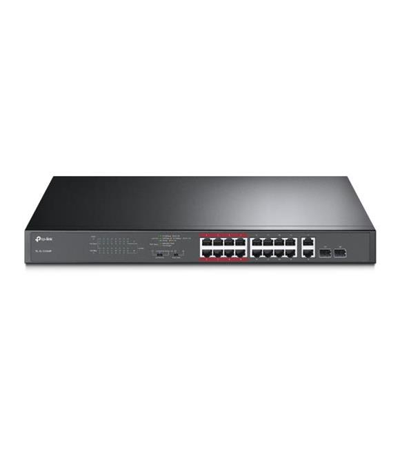 Tp-Link TL-SL1218MP 16 Port 10-100 Poe+ 2 Port 10-100-1000 Mbps Switch 2 Port SFP Çelik Kasa