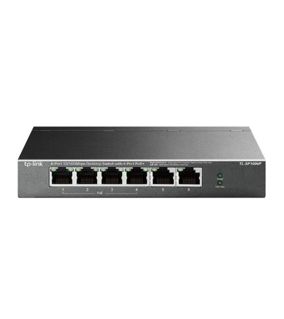 Tp-Link TL-SF1006P 5 Port 4 Port Poe+ 10-100 Mbps 2 Port Uplink Switch Çelik Kasa