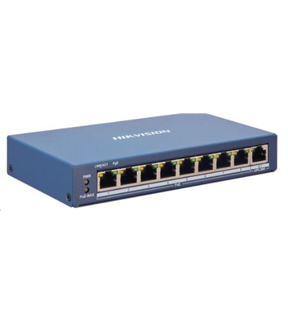 HikvisionDS-3E1310P-EI-M 8×10-100 Mbps PoE Portu, 2×Gigabit RJ45 Portu 60W Switch