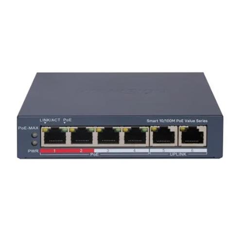 Hikvision DS-3E1106P-EI-M 4 Port PoE 10-100 2-Uplınk Yönetilemez Switch Bitti Bitiyor!