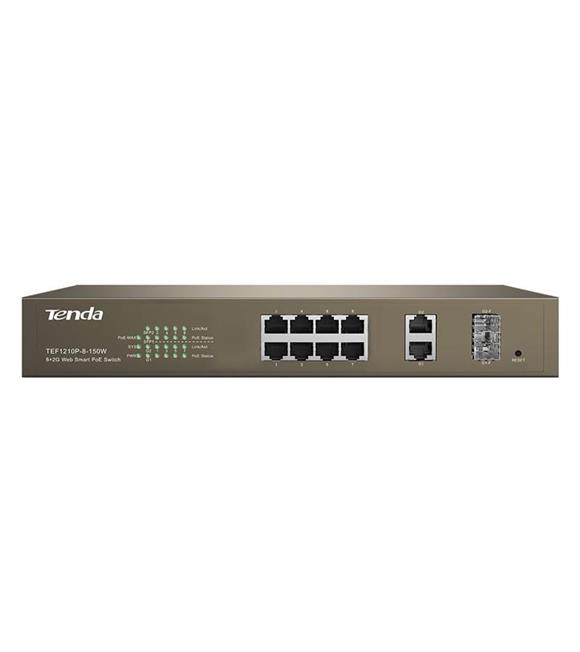 Tenda TEF1110P 12 Port 8 Port Poe+ 10-100 + 2 Port 10-100-1000 + 2 Port SFP Switch