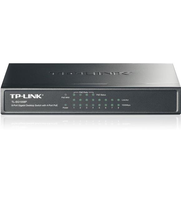 Tp-Link TL-SG1008P 8 Port 4 Port Poe+ 10-100-1000 Mbps Switch Çelik Kasa