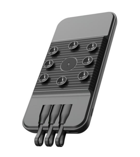 SnapMax SNP-3007 10.000 mah Siyah Vantuzlu Kablosuz ve 3in1 Kablolu Powerbank