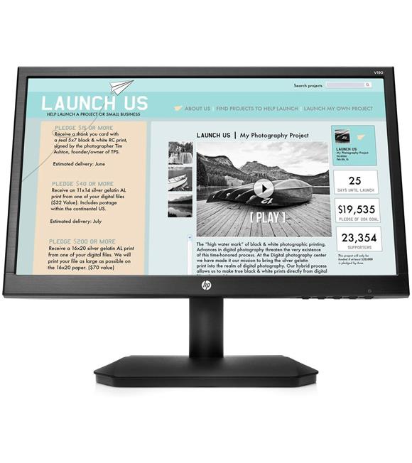 Hp 18.5" V190 2NK17AA 5ms 60Hz 1366X768 HD Vga Siyah Monitör