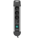 S-link SPGKS03 1.5m 3G1.5mm2 900 Joule 3Lü Akım Kor. Gri Priz Çoklayıcı