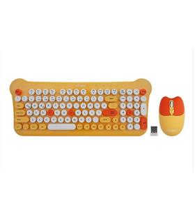 Everest KM-6244 BUNNY Renkli Tuşlu Sarı 2.4 ghz + BT Kablosuz Q Multimedia Klavye + Mouse Set