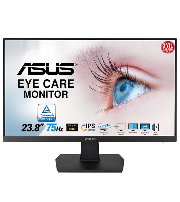 Asus 23.8" VA24EHE 1920x1080 HDMI 75Hz Siyah Monitör