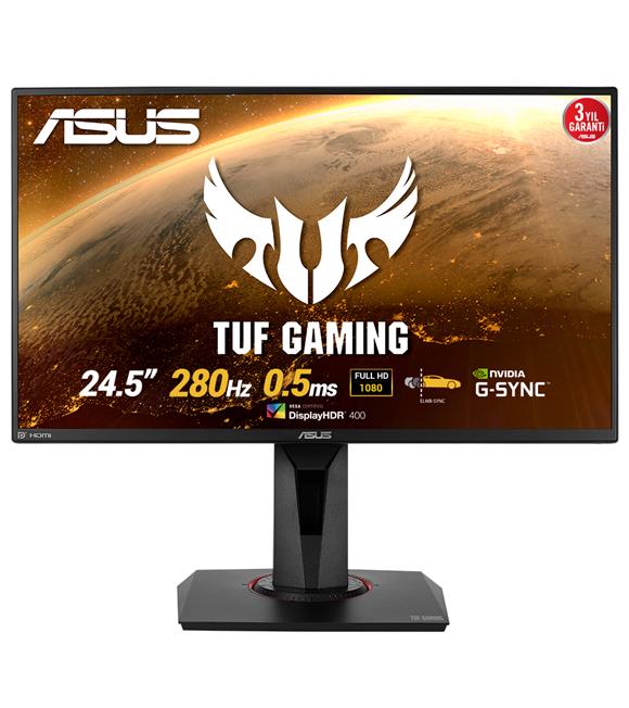 Asus 24,5" Tuf Gaming VG258QM HDR Freesync Ve G-Sync Uyumlu 1920x1080 0.5MS 280HZ DP HDMI Monitör