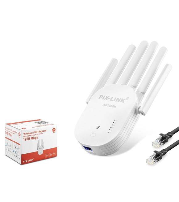 Pix-Link Wr60T Wifi Repeater 1200Mbps Beyaz Çift bant Wi-Fi 2.4 GHz  WPS Desteği