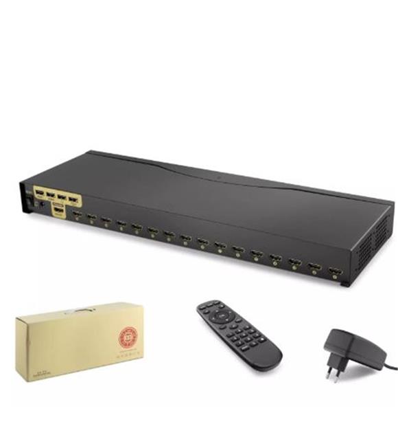 Hadron Hdx1379 16 Port  Hdmi Kvm Switch IR uzaktan kumanda  4K çözünürlük