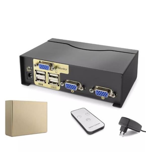 Hadron Hdx1380 2 Port Vga Kvm Switch  Uzaktan kumandalı