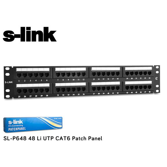 S-link  SL-P648 48 Port Cat6 Utp Patch Panel