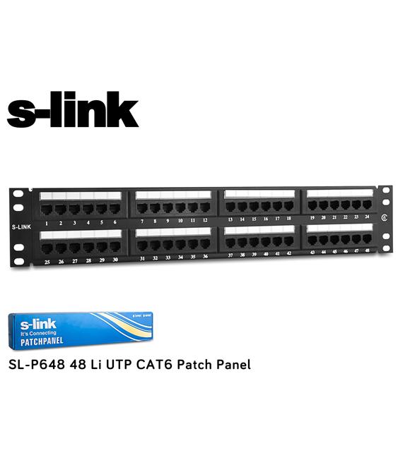 S-link  SL-P648 48 Port Cat6 Utp Patch Panel