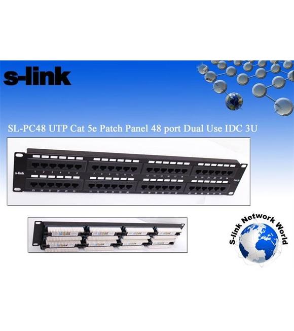 S-link  SL-PC48 48 Port Cat5 Utp Patch Panel_1