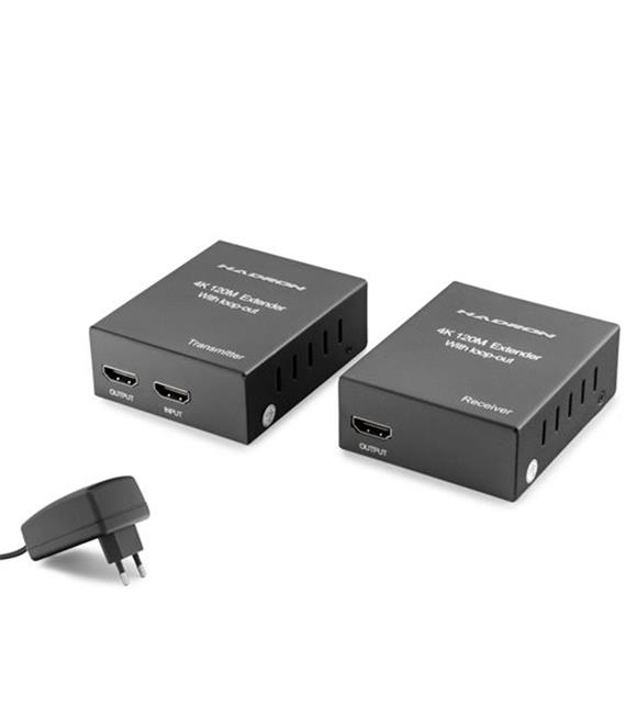 Hadron Hdx1368 120M Hdmi Extender Loop Out 4K  Siyah