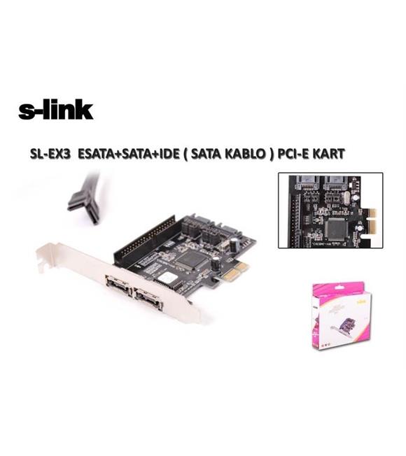 S-link SL-EX3 Pcı Express Esata+Sata+Ide Kart Okuyucu