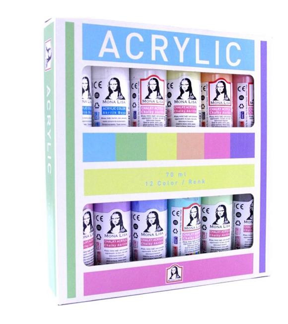 Mona Lisa Akrilik Boya 12x70 ML Set (Chalk)