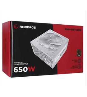 Rampage RMP-600-80P 600W 80Plus Bronze 12cm Fan Aktif PFC Beyaz Power Supply