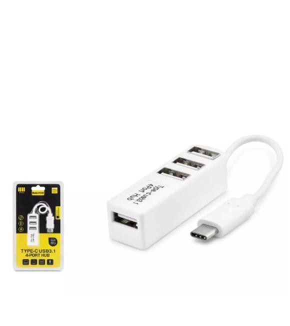 Hadron Hdx7015 Type-C Hub 4-Usb Beyaz (Telefon Uyumlu)