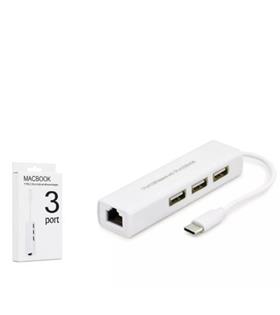 Hadron Hdx7007 Type-C Hub Combo 3-Usb + Lan Beyaz