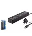Hadron Hdx7005 Usb Hub 10-Usb 1M Siyah ( Güç Adaptörlü)