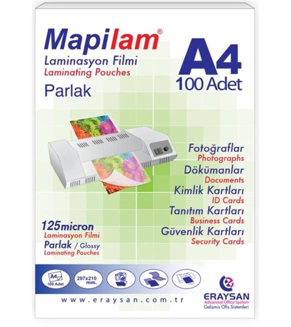 Mapi Lamisyon 125 Micron Parlak Laminasyon Filmi (A4) 100 Lü