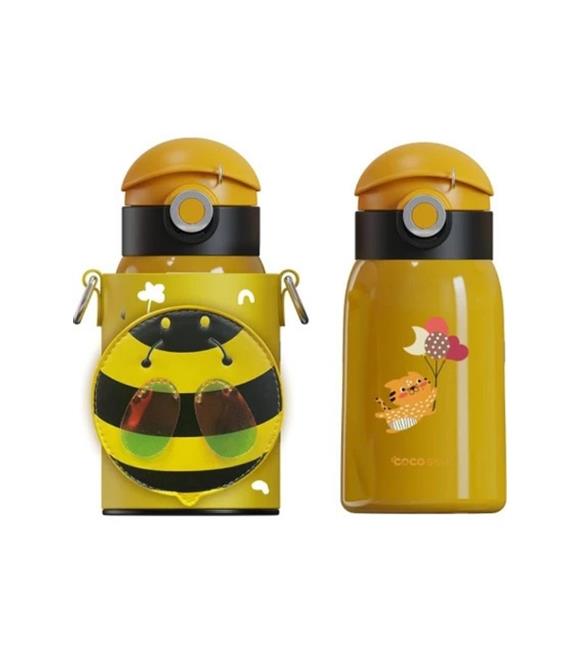 Vagonlife Cocosmile CS-8105 470ml Cüzdanlı Kılıflı Pipetli Çelik Termos