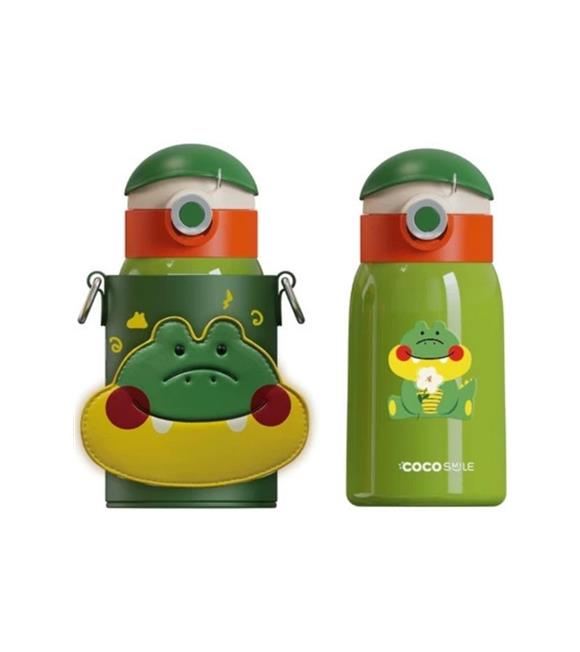 Vagonlife Cocosmile CS-8103 470ml Cüzdanlı Kılıflı Pipetli Çelik Termos