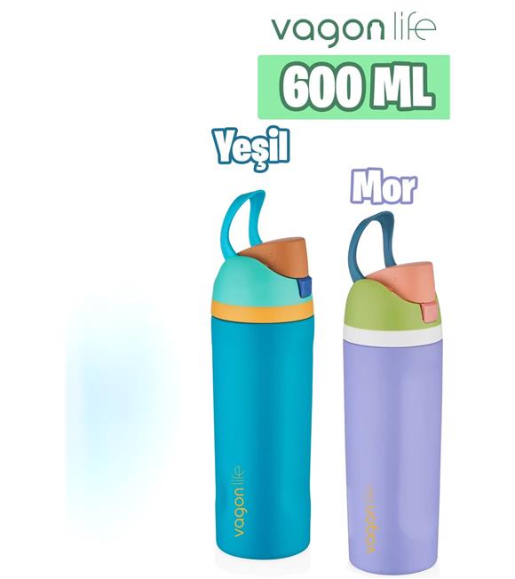 Vagonlife VGN044 600ml Pipetli Yeşil Çelik Matara