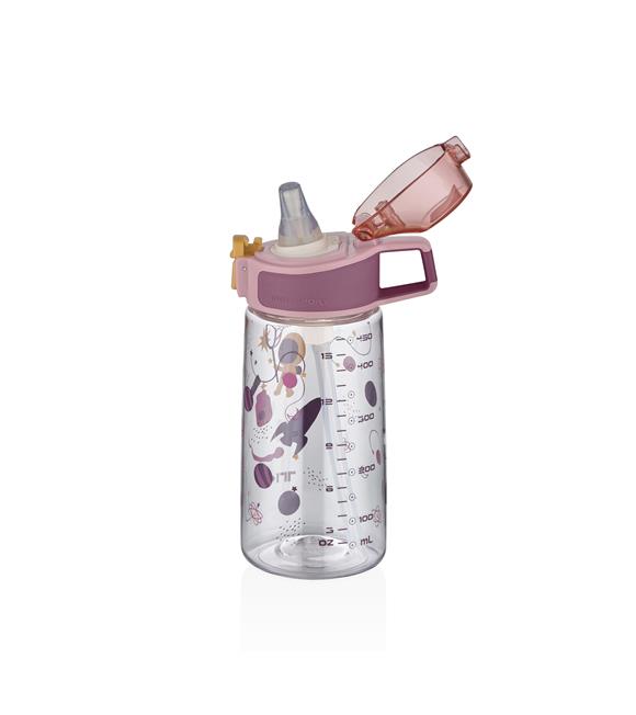 Vagonlife Tkk T3002 500ml Pipetli Pembe Astronot Desenli Tritan Matara