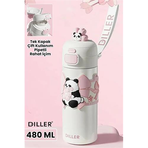 Vagonlife Diller D9317 480ml Çift Kullanım Pipetli Çelik Matara Okula Dönüş 2026 — Çanta, Defter, Kalem Ve Matara İndirimleri