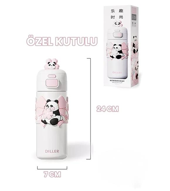 Vagonlife Diller D9317 480ml Çift Kullanım Pipetli Çelik Matara