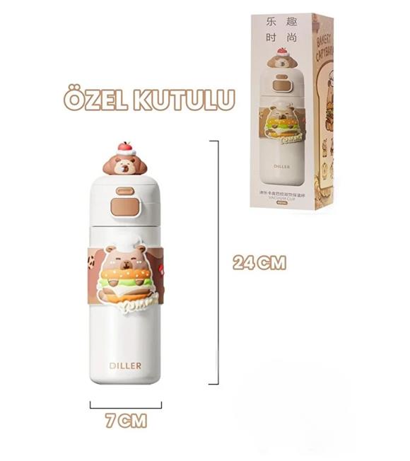 Vagonlife Diller D9351 480ml Çift Kullanım Pipetli Çelik Matara