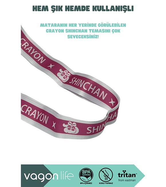 Vagonlife VGN10016 650ml Askılı Pipetli Pembe Tritan Matara