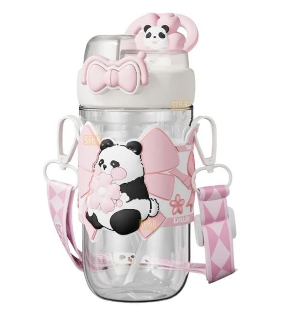 Vagonlife Diller D2518 580ml Çift Kullanım Askılı Pipetli Tritan Matara