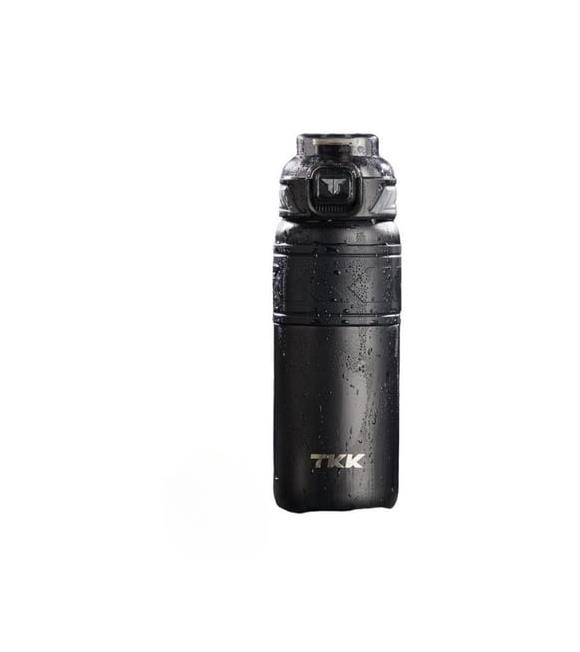 Vagonlife Tkk T2025 900ml Süzgeçli Pipetli Siyah Çelik Matara Mataralar