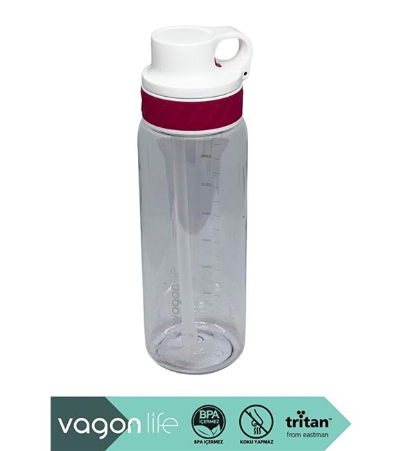 Vagonlife VGN047 800ml Pipetli Pembe Tritan Matara