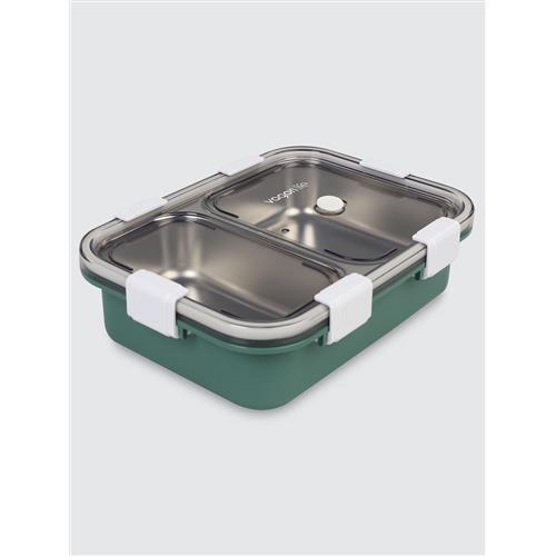 Vagonlife BL50442 800ml 2 Bölmeli Yeşil Çelik Saklama Kabı Okula Dönüş Kampanyası Saklama Kapları