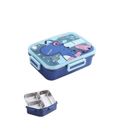 Vagonlife BL50555-1 750ml 3 Bölmeli Mavi Çelik Saklama Kabı Okula Dönüş Kampanyası Saklama Kapları
