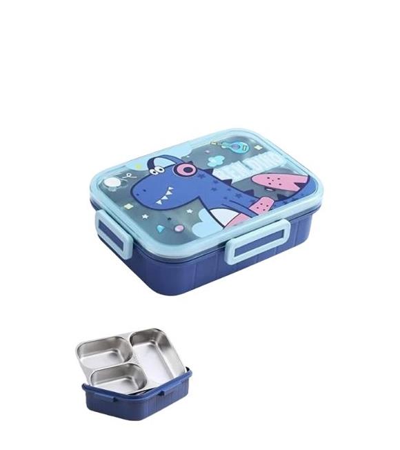 Vagonlife BL50555-1 750ml 3 Bölmeli Mavi Çelik Saklama Kabı