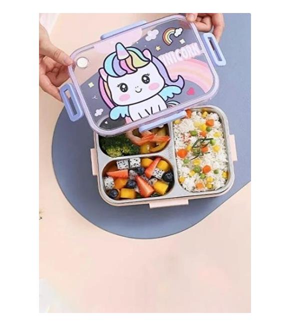 Vagonlife BL50555-1 750ml 3 Bölmeli Mavi Çelik Saklama Kabı