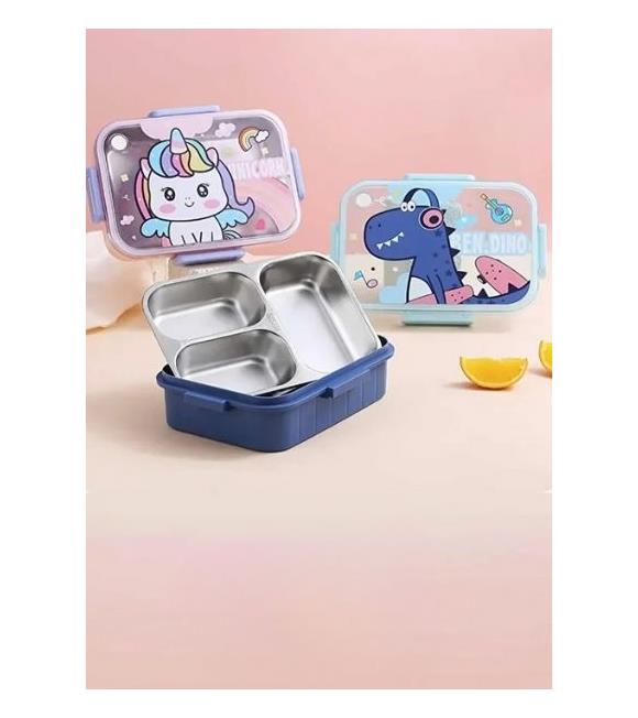 Vagonlife BL50555-1 750ml 3 Bölmeli Mavi Çelik Saklama Kabı