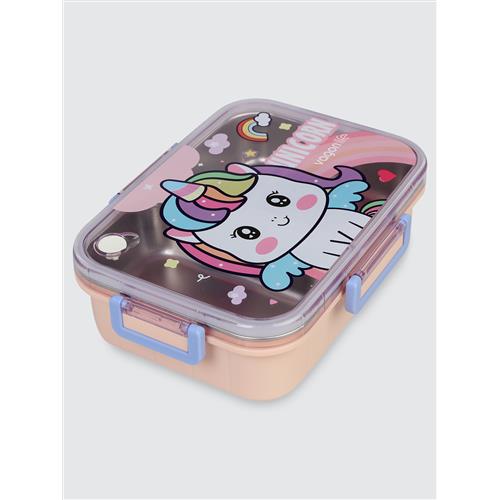Vagonlife BL50555-1 750ml 3 Bölmeli Pembe Çelik Saklama Kabı Okula Dönüş Kampanyası Saklama Kapları