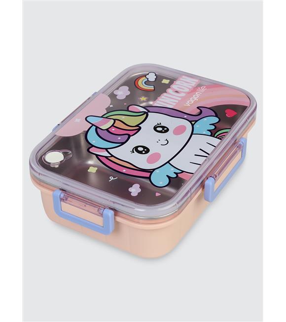 Vagonlife BL50555-1 750ml 3 Bölmeli Pembe Çelik Saklama Kabı