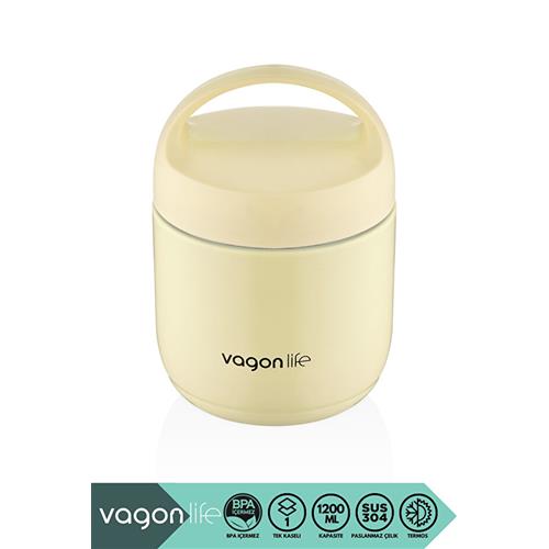 Vagonlife BL10104 1200ml Sarı Çelik Saklama Kabı Okula Dönüş Kampanyası Saklama Kapları
