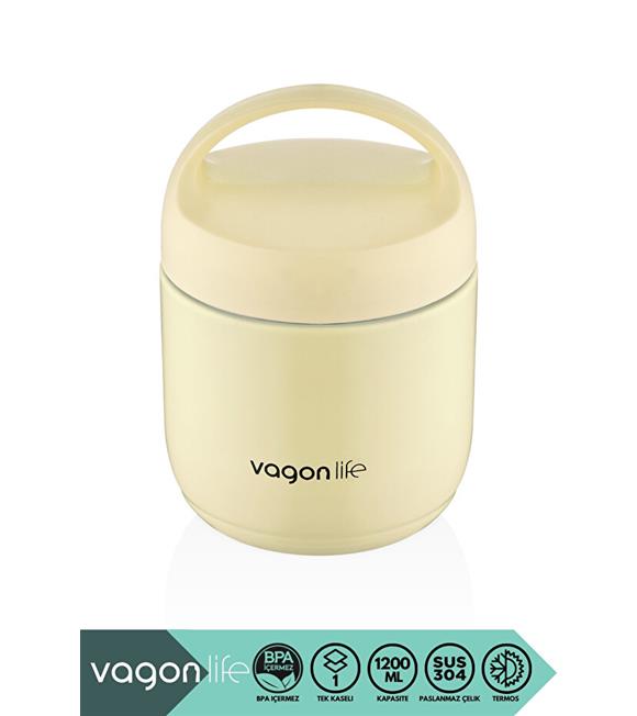 Vagonlife BL10104 1200ml Sarı Çelik Saklama Kabı