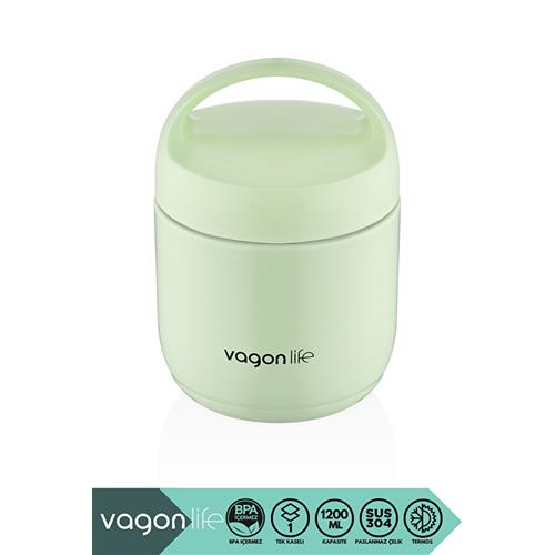 Vagonlife BL10104 1200ml Yeşil Çelik Saklama Kabı Okula Dönüş Kampanyası Saklama Kapları