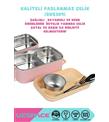 Vagonlife 8023 1200ml 2 Katlı 4 Bölmeli Pembe Çelik Saklama Kabı_2)