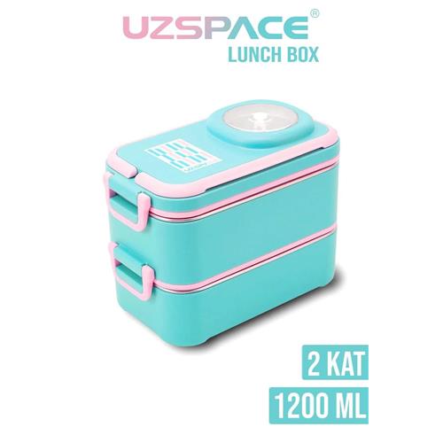 Vagonlife 8023 1200ml 2 Katlı 4 Bölmeli Turkuaz Çelik Saklama Kabı Okula Dönüş Kampanyası Saklama Kapları